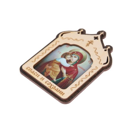 Icon in the car Vladimir Mother of God, 10 x 7 cm-1