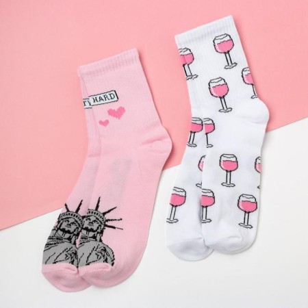 Set of female socks "Party Hard" 2 pairs, size 36-39 (23-25 ​​cm)-1