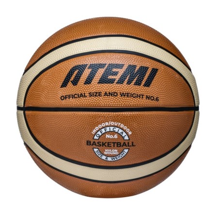 Basketball ball atemi, size 6, rubber, 12 panels, BB200N, district 72-77, glued