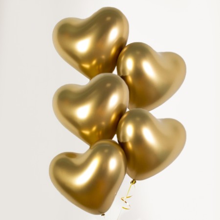 Shar Latex 14 "Reflex, golden heart, chrome, set of 5 pcs.