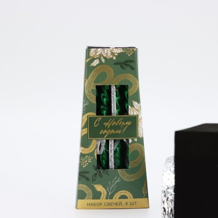Candles twisted "Happy New Year", 4 pcs, 6.8 x 16 x 2 cm-7