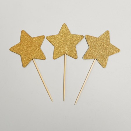 Skewers "Star", set 12 pcs., Golden color-2