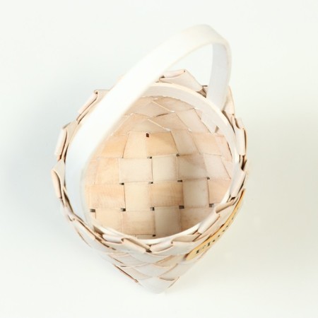 Wicker basket, 13.5x10.5/24.5 cm, white, sequoia-3