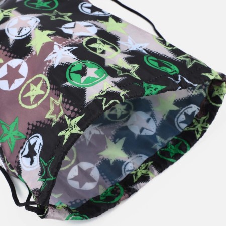 A bag for shoes on a lace, "ZFTS", a reflective strip, black/green color-3