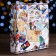 Gift box, lid is, with the window "New Year's Post", 18 x 15 x 5 cm, 1 pc.