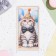 Money envelope "Happy Birthday!" Cat with a cap, handmade, 16x8 cm