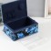 Casket for needlework "Blue flowers on blue" 24x16x11 cm