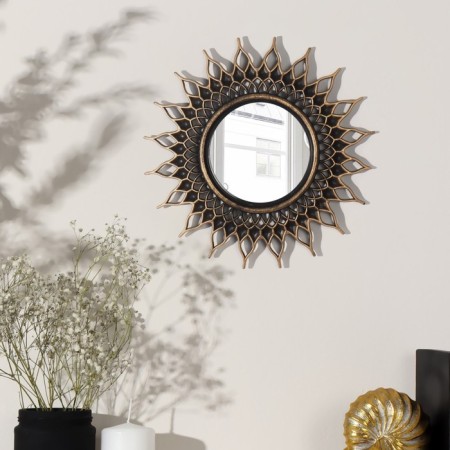 The mirror of the wall “sun”, D mirror surface 10.5 cm, color “aged gold”-1