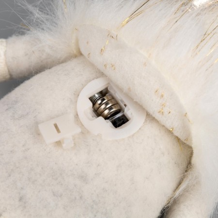 LED figure "White Gnome" 20 × 24 × 10 cm, textiles, batteries AG10x3, glow warm white-3