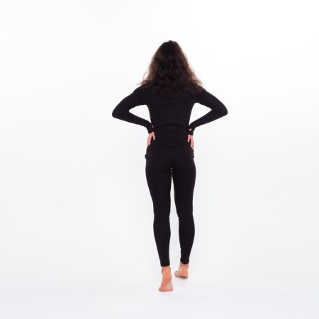 Women's thermal underwear (jumper, leggings) print fox, black color, size 48-7