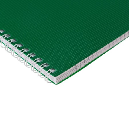 A4 notebook, 80 sheets, in a cage on a crest, Velvet, plastic cover, block 65 g/m2, green-1
