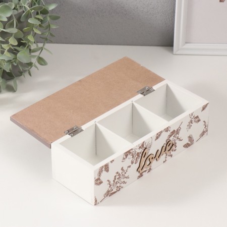 Casket tree with divisions "Mushrooms and plants. Love" 23.7x9.5x7.5 cm-1