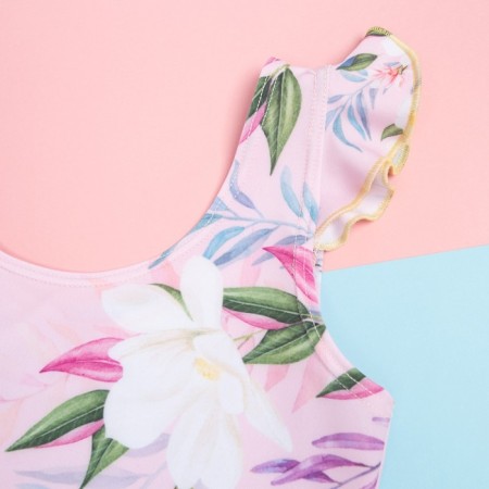 Children's swimsuit KAFTAN "Flowers", height 110-116 cm, pink-8