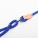 A leash of 8 mm with a pack for 2 dogs, 73 + 2x57 cm, polyester and genuine leather, blue