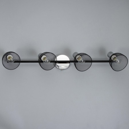 Madoka Lamp 4x60W E14 Black/Chrome 80x10x19.5cm-5