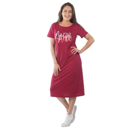 Платье женское, размер 48, цвет бордовый-1