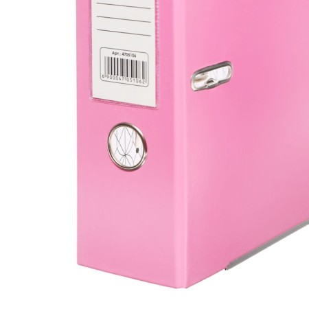 A4, 75 mm, calligrata registrar folder, PVC, embossing "Len", metal edging, pocket for a spine, assembled, assembled, mix-1