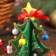 Souvenir New Year's "Christmas tree on the stand", with a gold contour, 17 cm, mix