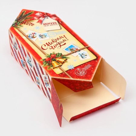 New Year. Gift box - New Year's Folding Candy "Mail for Santa Claus", 18 x 28 x 10 cm.-2