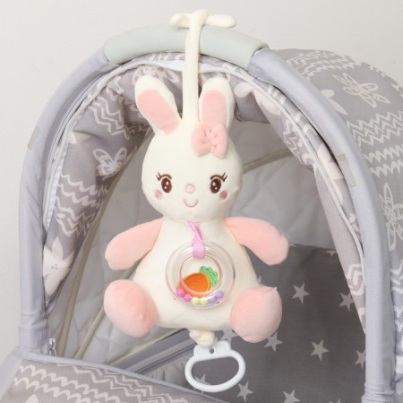 Musical Suspension “Sweet Bunny”, clumsy, with a rattle, on a crib, stroller, crumb I-10