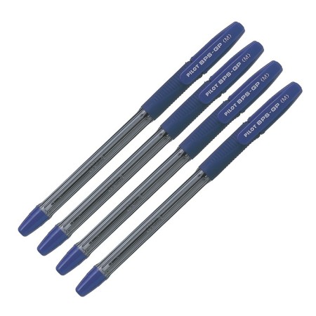 Set of ballpoints Pilot BPS-GP, rubber emphasis, 1.0mm, oil base, blue ink, 4 pieces