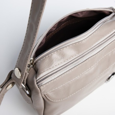 Bag Cross-Bodi with a zipper, gray color-4