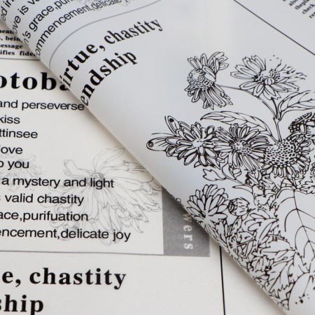 Matte film "Floristic article" White, 0.58 x 0.58 m-1