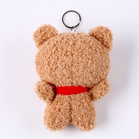 Soft toy "Bear", on a key fob, size 14 cm, brown color-1