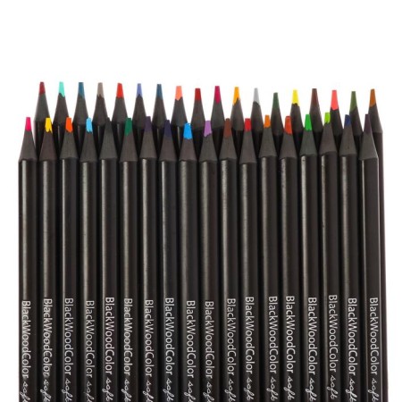 Caucal pencils 36 colors Blackwoodcolor, plastic, three -sided, mix-2