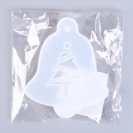 Silicone form universal, suspension "Bell with Christmas tree"-4