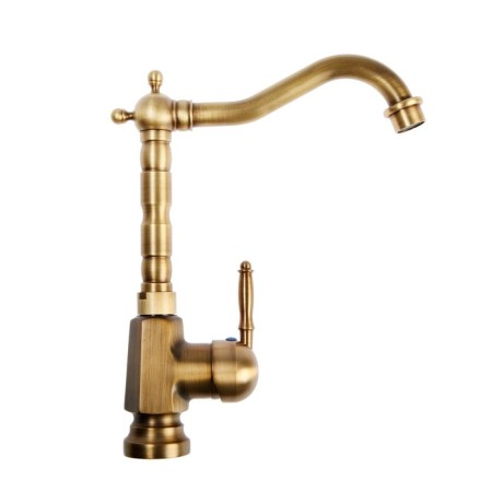 Kitchen mixer and sink zein retro, high spout, without eyeliner, brass, bronze color-8