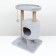House for cats with a claw "Round with a site", 52 x 52 x 95 cm, gray
