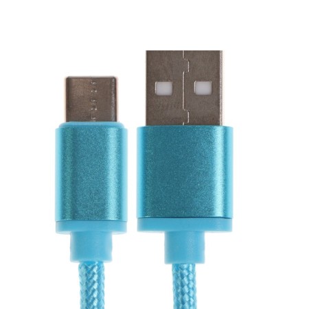 Oxion DCC259, Type -C - USB, charging + data transfer, 1.3 m, braid, blue-1