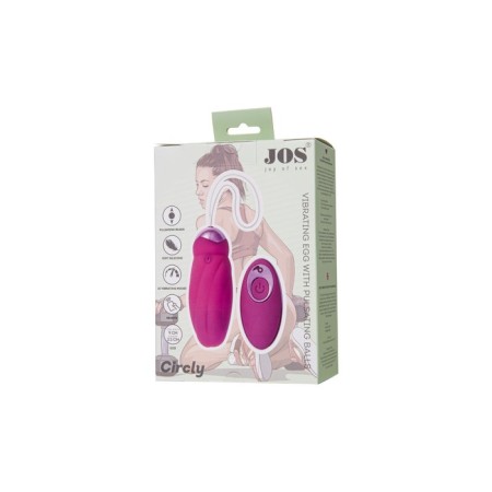 VIBROYAICO with pulsating balls Jos Circly, silicone, pink, 9 cm-8