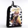 Backpack school textile "anime", 38x14x27 cm, black color, white
