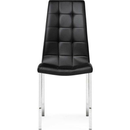 Stool on a metal frame DC2-092-2 Metal/Ecokozha, Chrome/Black 42x61x98 cm-1