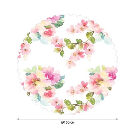 The tablecloth “flowers quickly curl”, round, Saten, d = 150 cm on the table-1