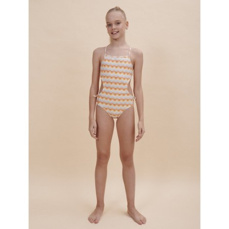 Swimsuit for girls, height 128-134 cm, orange color-5