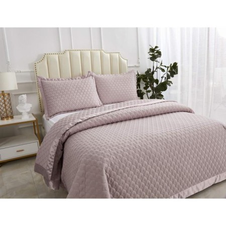 A set with a bedspread "Roxalan", size 160x220 cm, 50x70 cm, color tea rose-2