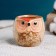 Pot "Owl Ukhta" 6.5x6.5x6cm, brown
