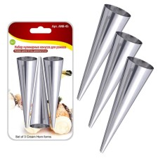 A set of culinary x cones for Multidom, stainless steel, d = 3.3 cm, 3 pcs