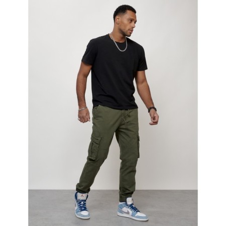 Cargo jeans male, size 52, khaki color-4