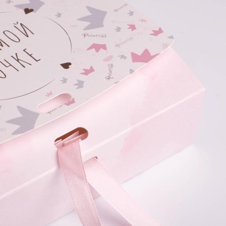Gift folding box, packaging, “beloved daughter”, 16.5 x 12.5 x 5 cm-4