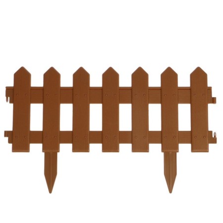 Decorative fence, 30 × 196 cm, 4 sections, plastic, brown, "front garden"-7