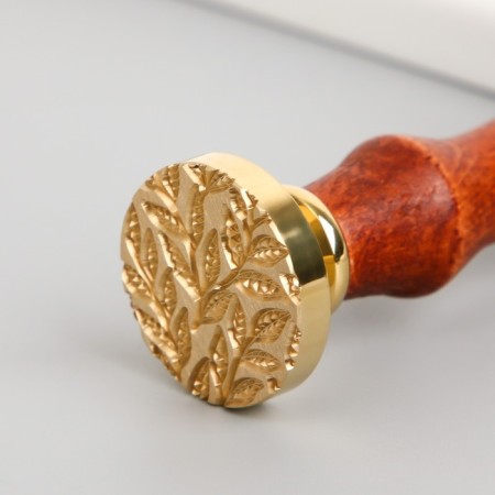 Printing for wax with a wooden handle "branches" 9x2.5x2.5 cm-3