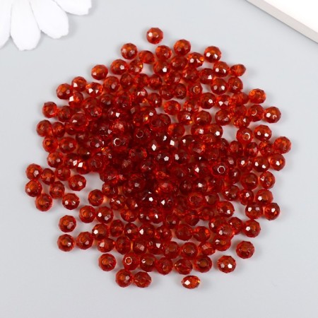 Beads for creativity plastic "Crystal with wine faces" set of 20 grams 0.4x0.6x0.6 cm-1