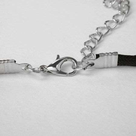 Choker "Two threads" Step of rhinestones, white color, 35.5 cm-1