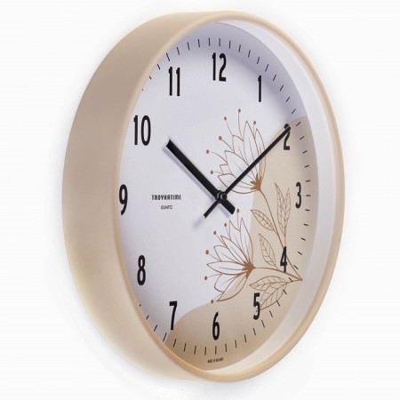 Wall clock, series: interior, "flowers", smooth move, d-30.5 cm-1