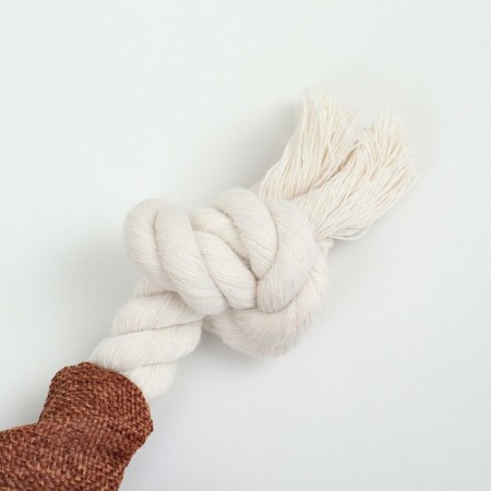 Textile toy with a rope "beaver" with a squeak, rustling, 26 x 28 cm-3