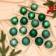 Set of balls plastic D-6 cm, 16 pcs "Theon Patterns" Green